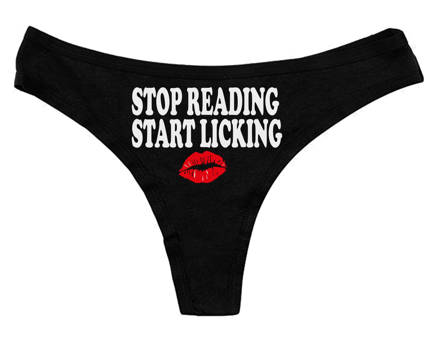 Stop Reading Start Licking Panties,Black Sexy Cotton Thong,lv Thongs, Hotwife Panties, Hotwife G-String,Hotwife Lingerie,Hot Wife Panties