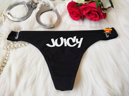 Juicy Sexy Thong Panties,G-String,Thong Bikini,Custom Panties,Bachelorette Gift,Gift For Her,Gif for Hot Wife,Valentine Day Gift