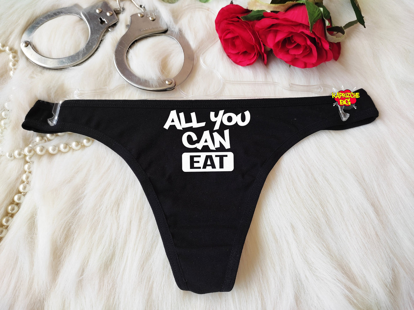 All you Can Eat,HotWife Clothing, Crotchless Panty, Fetish Underwear, Naughty Gift For Hotwife, Kinky Slutty Panties, Valentine Sexy Gift