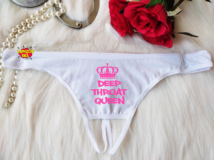 Deep Throat Queen Panties, Fetish Underwear,Submissive Panty,crotchless panti,Fetish Lingerie,Open Panties,Crotchless Lingerie,bdsm pantie