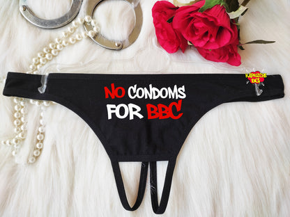 No Condoms For BBC Panties, Sexy Thong Panties, Open Crotch Thong, Lingerie For Sex, See Through Thong, Sex Gift For Her, Crotchless Panties