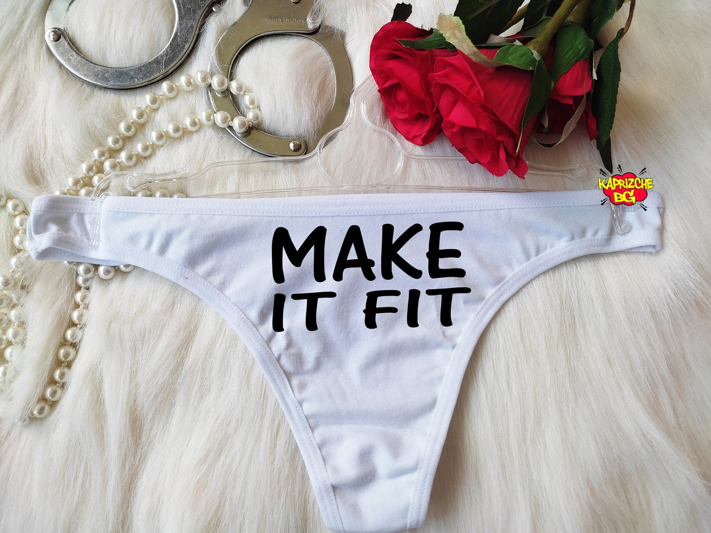 Make It Fit Thong , Hotwife Sexy Gift ,Naughty Panties , DDLG Lingerie , Submissive Panty ,Erotic  Personalized Underwear , BDSM Panties