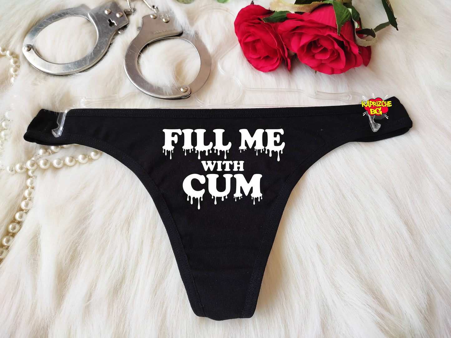 Fill Me With Cum HotWife Lingerie Crotchless Panty Fetish Underwear Naughty Gift For Hotwife Kinky Slutty Panties Graphic Panties DDLG Thong