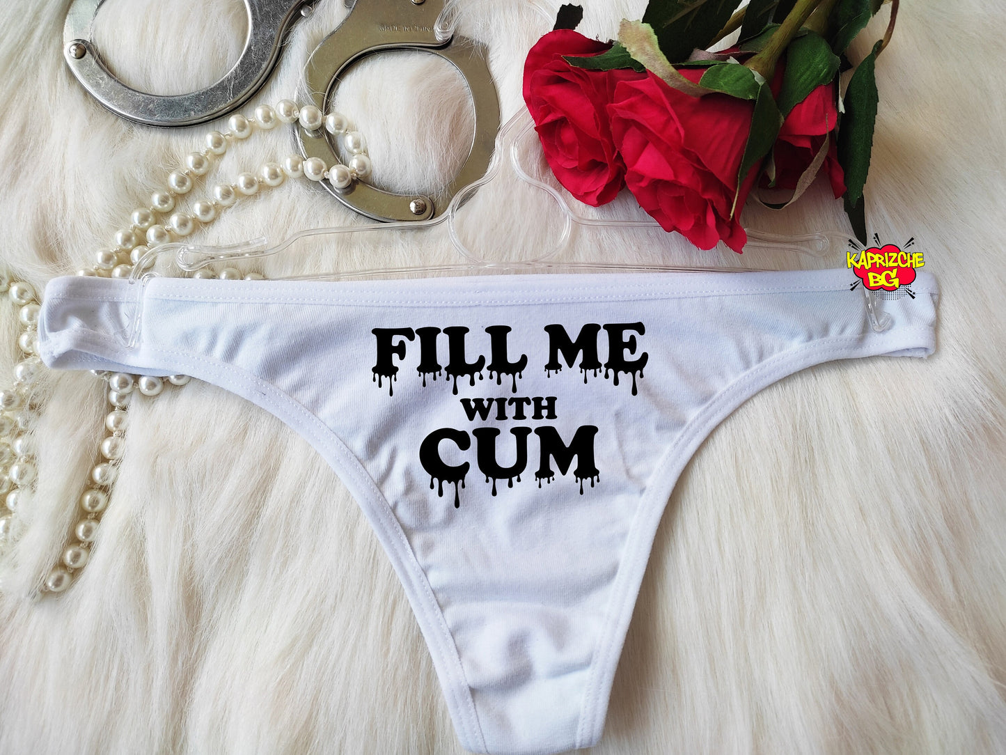 Fill Me With Cum HotWife Lingerie Crotchless Panty Fetish Underwear Naughty Gift For Hotwife Kinky Slutty Panties Graphic Panties DDLG Thong