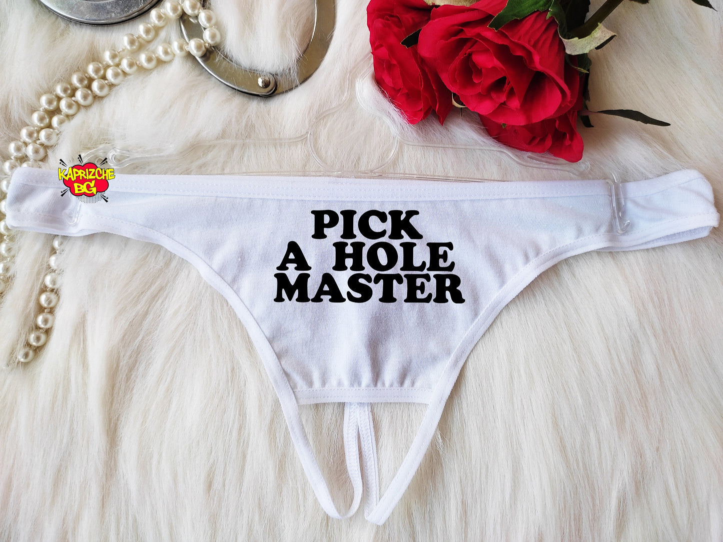 Pick A Hole Master Panties Naughty Lingerie, HotWife Clothing, Slut Thong , Sexy Cotton Panties , Personalized Thongs, Crotchless Thong