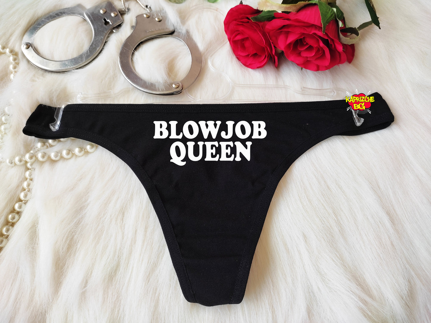 Blowjob Queen Thong,Black Sexy Thong Panties,G-String,Custom Personalized Thong,Custom Panties,Gift For Her,Valentine Sexy Gift