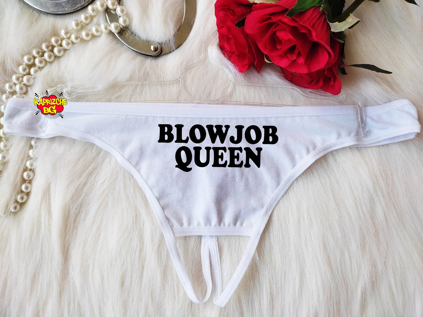 Blowjob Queen Thong,Black Sexy Thong Panties,G-String,Custom Personalized Thong,Custom Panties,Gift For Her,Valentine Sexy Gift