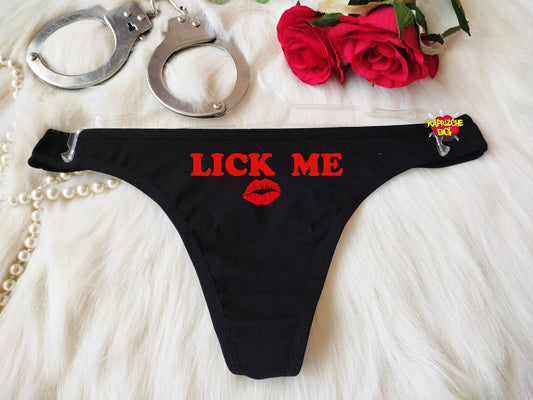 Valentine Sexy Gift,Lick Me Sexy Thong,Custom Personalized Thong, Custom Panties,Bachelorette Gift,Gift For Girlfrend,Gif for Hot wife,