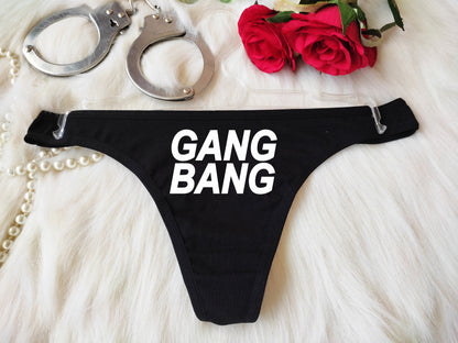 Gang Bang Panties, Sexy Gift For Her, Slut Thong Panties, Sexy HotWife Panties, Mature Lingerie , Hotwife Lingerie Panties, DDLG Thong