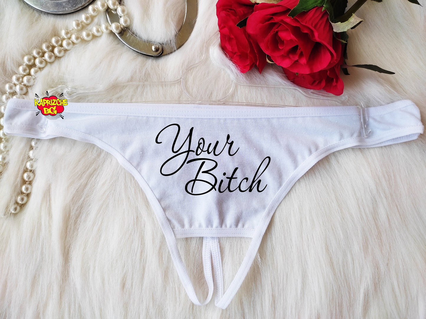 Your Bitch Thong , Fuck This Bitch , Black Sexy Thong Panty,String,Valentine Sexy Gift,Custom Panties,Hotwife Clothing,Gothic Иnscription