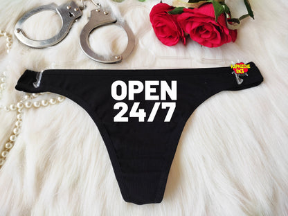 Open 24, Crotchless Panty, Fetish Underwear, Naughty Gift For Hotwife, Kinky Slutty Panties, Graphic Panties, Cuckold Lingerie, DDLG