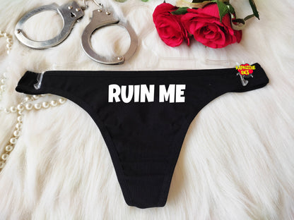 Ruin Me Panties, Crotchless Panty, Fetish Underwear, Sex Gift For Her, Kinky Slutty Panties, Cuckold Lingerie, See Through Thong,Open Crotch