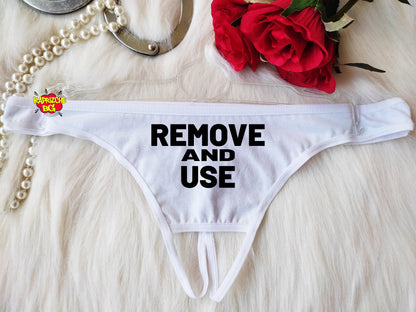 Remove And Use This Pussy Thong , Naughty Sexy Panties ,Hot Wife Lingerie, Fuck Me Panty , Kinky Thong, DDLG Underwear, Sex Addict Lingerie