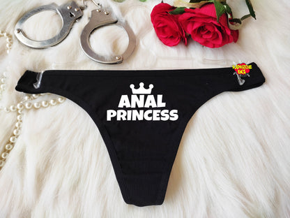 Anal Princess, Crotchless Panty, Fetish Underwear, Naughty Gift For Hotwife, Kinky Slutty Panties, Graphic Panties, Cuckold Lingerie, DDLG