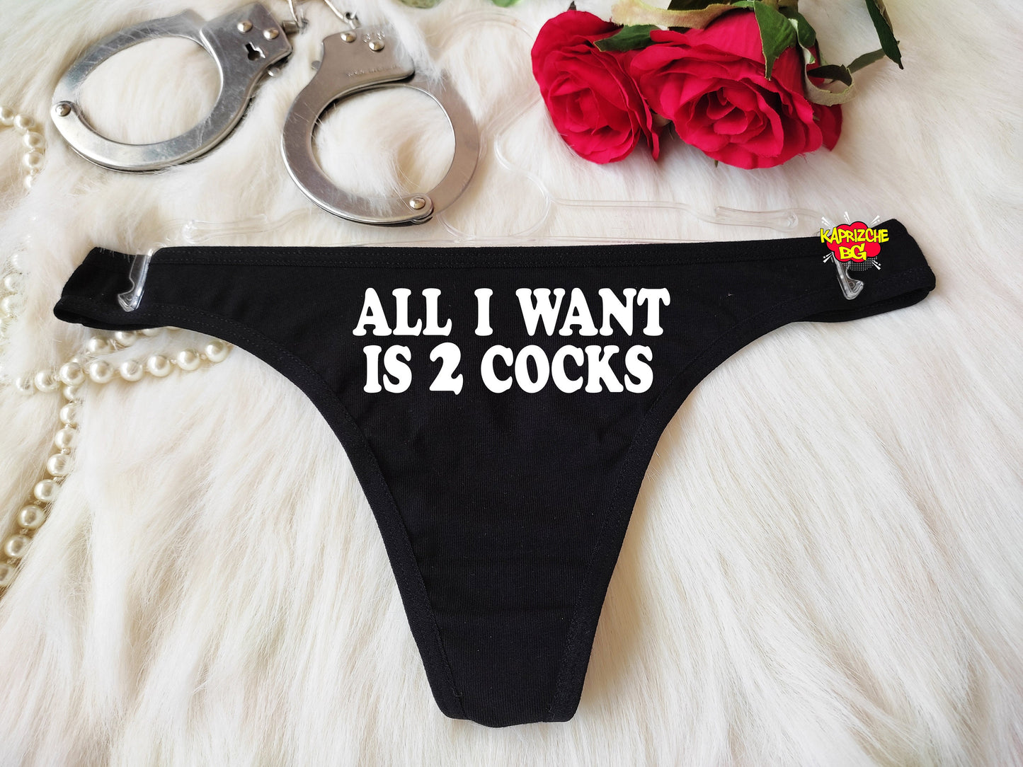 All I Want 2 Cocks, Crotchless Panty, Fetish Underwear, Naughty Gift For Hotwife, Kinky  Panties, Graphic Panties, Cuckold Lingerie, DDLG