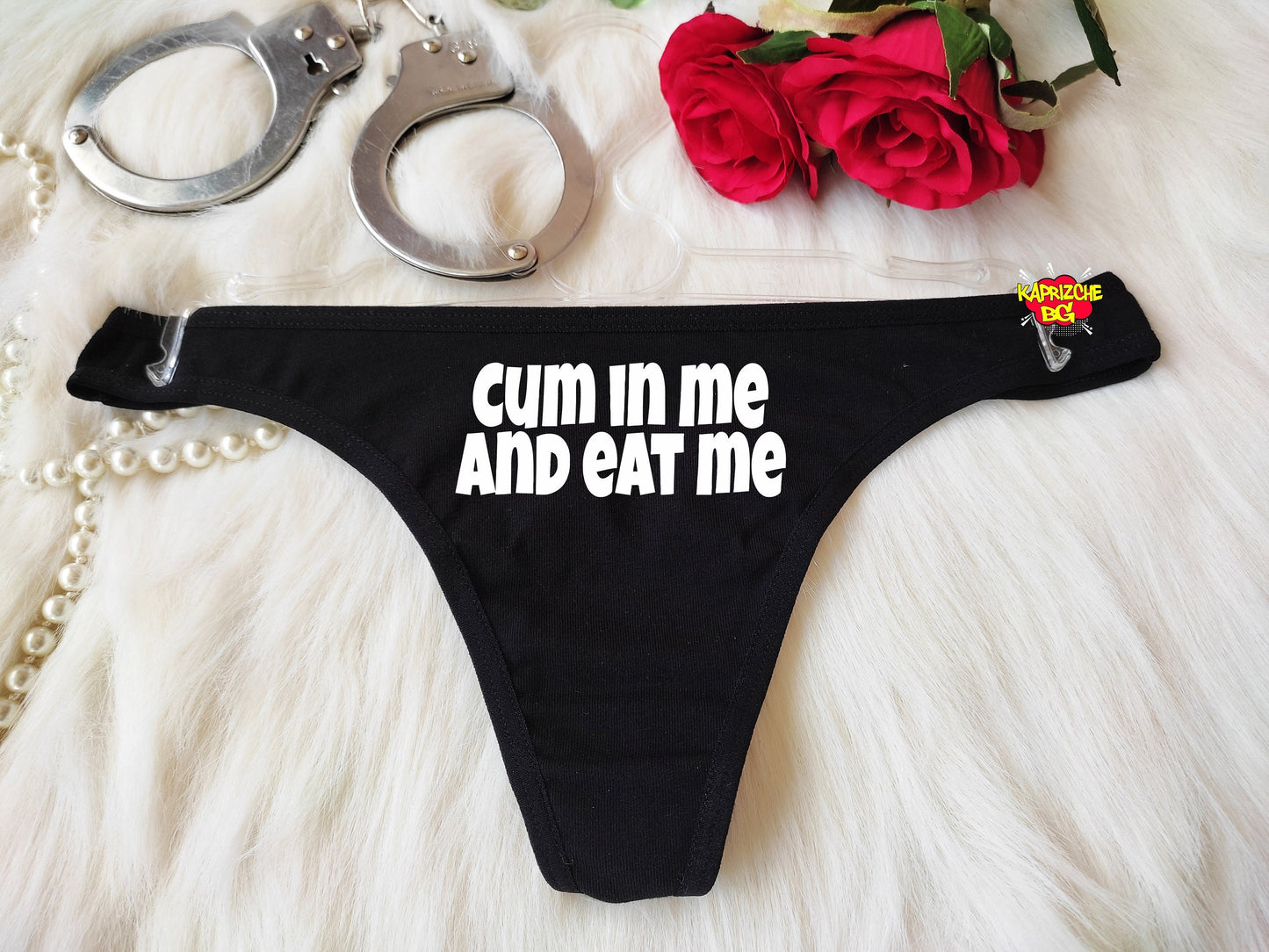 Cum In Me Thong Panties Sperm Panties HotWife Clothing BDSM Crotchless Fetish Underwear Whore Clothes Kinky Slutty Panties Valentine Gift