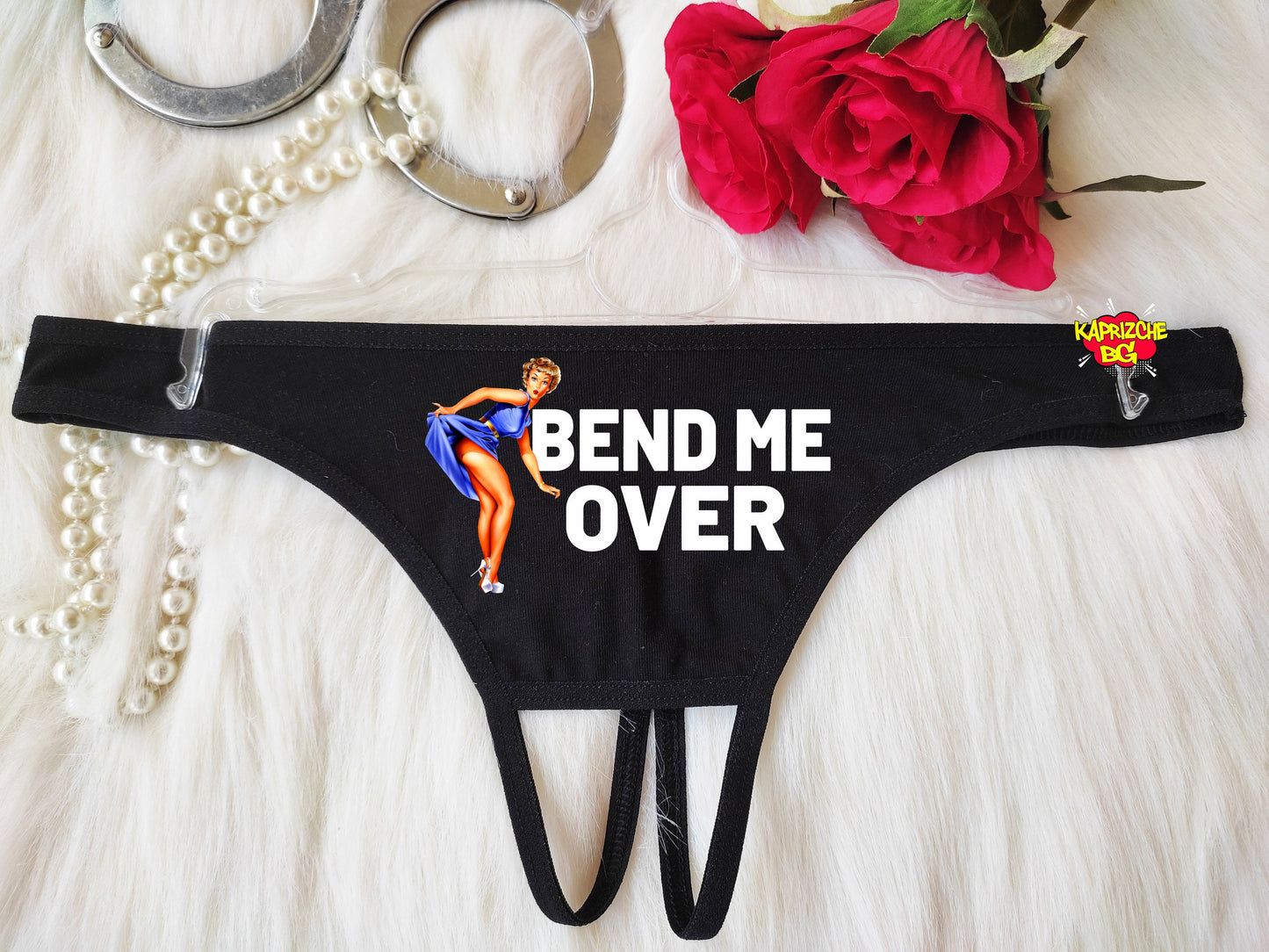 Bend Me Over Thong Panties Crotchless Sexy Thong Erotic Underwear Hotwife Sexy Gift Submissive Lingerie Naughty Panties Hotwife Underwear