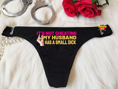 He Has A Small Dick, HotWife Clothing, BDSM Crotchess Thong, Gift For Her, Naughty Lingerie, Submisive Thong, Valentine Lingerie