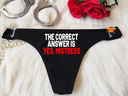 Yes Mistress BDSM Panties