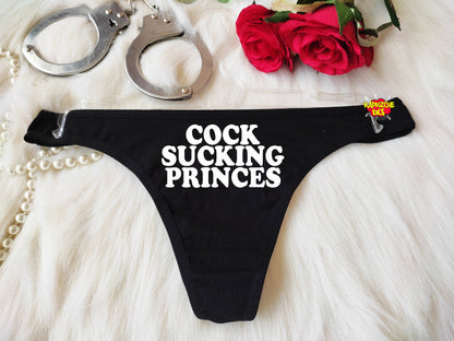 Cock Sucking Princess Crotchless Thong,Naughty Sexy Panties, Lingerie For Sex, See Through Thong, Open Crotch Thong,Sex Gift For Her,Hotwife