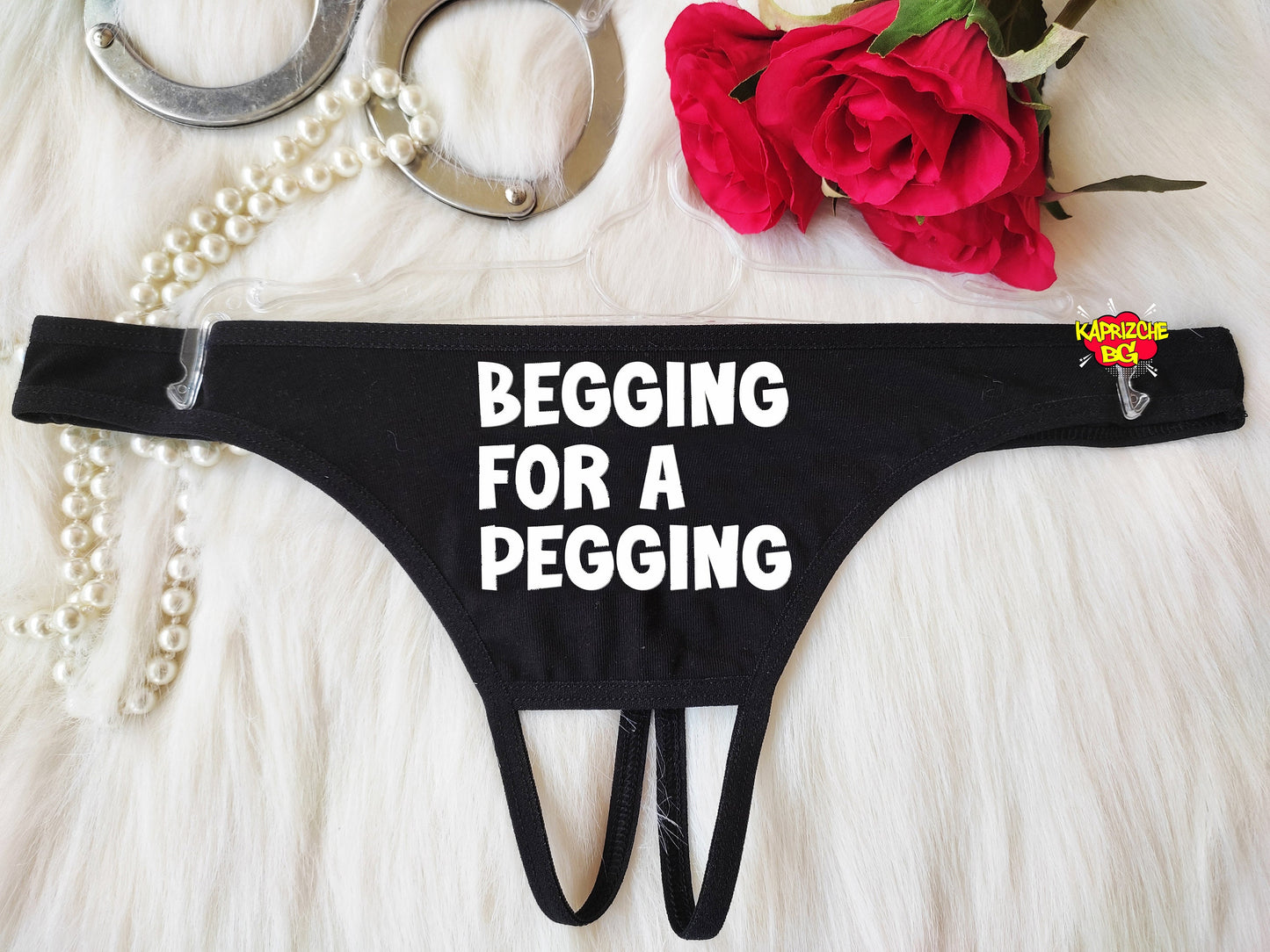 Begging For A Pegging Crotchless Thong,Naughty Sexy Panties, Lingerie For Sex,See Through Thong, Open Crotch Thong, Sex Gift For Her,Hotwife