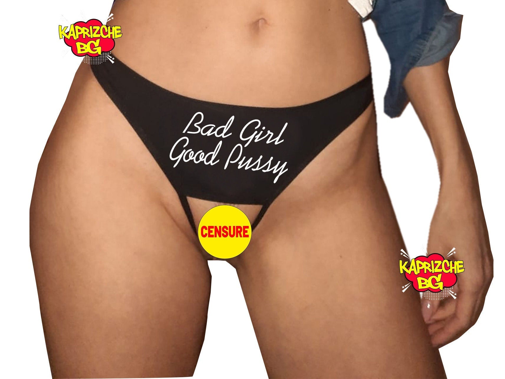 Bad Girl Good Pussy Panty,Black Sexy Thong Panty,G-String,Valentine Sexy Gift,Custom Panties, Sex Gift For Her, Valentines Gift for Hot Wife