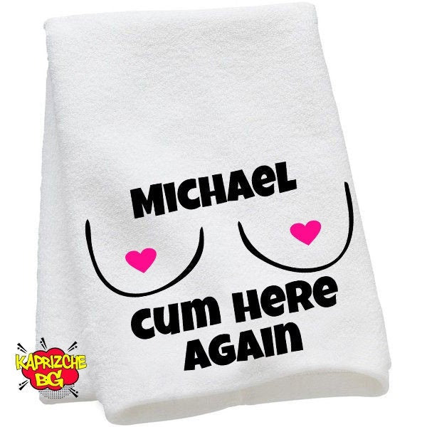 Custom Embroidered Valentine&#39;s Day Gift, Cum Rag, Vag Rag, Orgasm Towel, Naughty gift, Bachelor Party Gift, Hand Towel, Personalized Gift