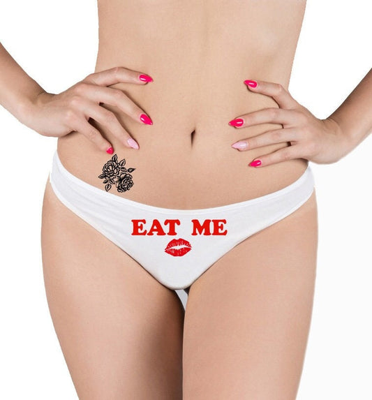 Eat Me Panties, Pussy Panties, Open Crotch Thong, Sexy Outfits, Sex Gift For Her, Slut Panties, Lingerie For Sex,See Through Thong