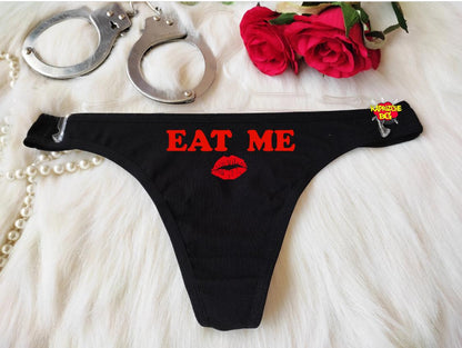 Eat Me Panties, Sex Underwear, Naughty Lingerie, Open Crotch Thong, Sexy Panties, See Through Thong, Slut Pussy Panties, Sexy Gift For Her