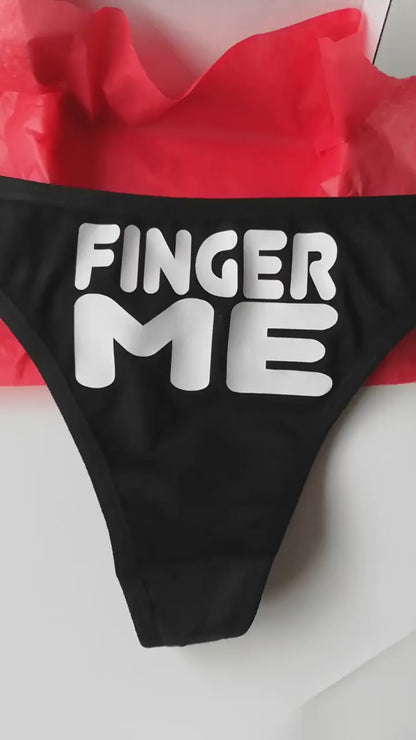 Finger Me Panties, Funny Panties,  Sex Underwear, Naughty Lingerie, Open Crotch Thong, See Through Thong,Slut Pussy Panties,Sex Gift For Her