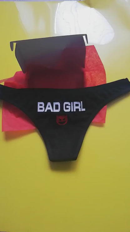 Bad Girl Thong Custom Personalized  - Custom Panties - Gift For Him - Bachelorette Gift - Gift For Her